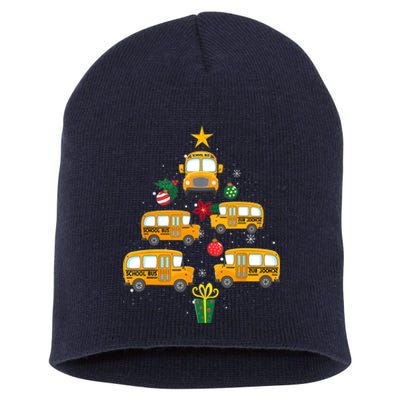 School Bus Christmas Tree Funny Boys Girls Xmas Pajama Short Acrylic Beanie