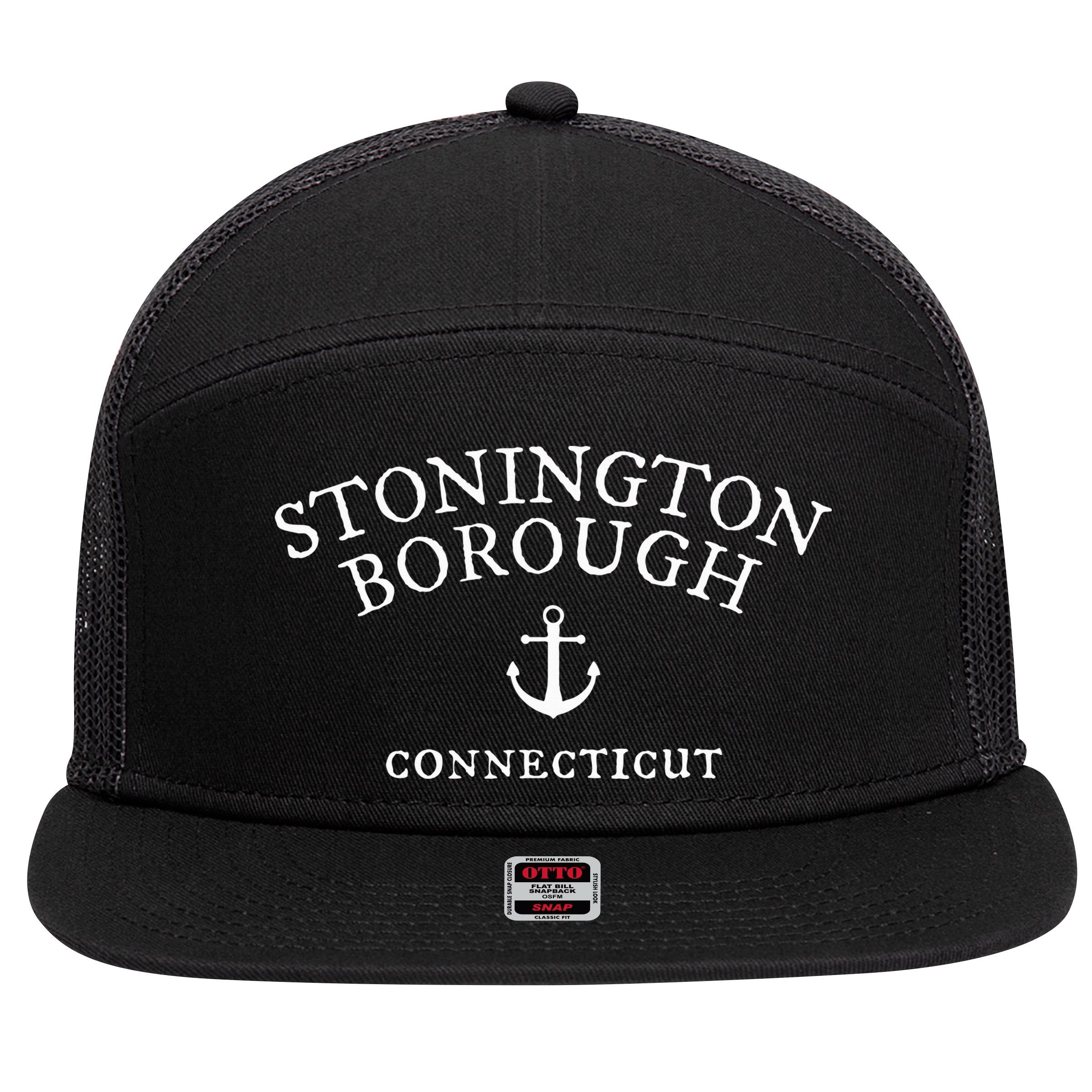 Stonington Borough Ct Connecticut Nautical Sea Town 7 Panel Mesh Trucker Snapback Hat