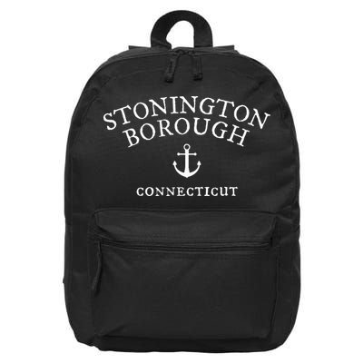 Stonington Borough Ct Connecticut Nautical Sea Town 16 in Basic Backpack