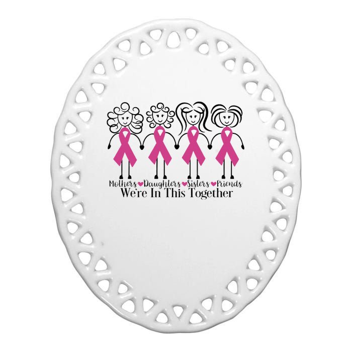 Support Breast Cancer Awareness with Our Inclusive Community Ceramic Oval Ornament