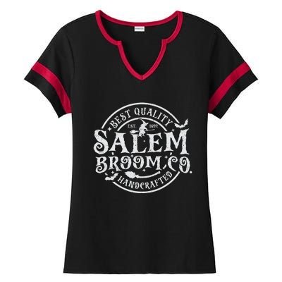 Salem Broom Company Est 1692 Halloween Classic Funny Witch Ladies Halftime Notch Neck Tee