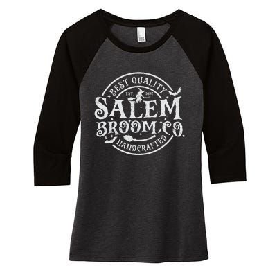 Salem Broom Company Est 1692 Halloween Classic Funny Witch Women's Tri-Blend 3/4-Sleeve Raglan Shirt