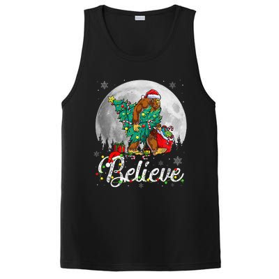 Santa Bigfoot Christmas Lights Funny Sasquatch Believe Xmas PosiCharge Competitor Tank