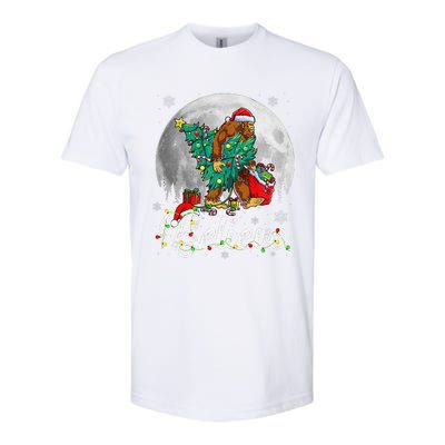 Santa Bigfoot Christmas Lights Funny Sasquatch Believe Xmas Softstyle CVC T-Shirt