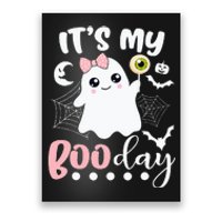 Spooky Birthday Celebration: Cute Ghost with Pink Bow Poster