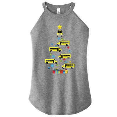 School Bus Christmas Tree Funny Bus Driver Graphic Cute Women’s Perfect Tri Rocker Tank