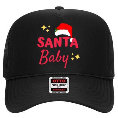 Santa Baby Christmas High Crown Mesh Back Trucker Hat