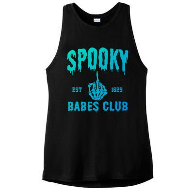 Spooky Babes Club Halloween Salem Witchy Spooky Season Gift Ladies PosiCharge Tri-Blend Wicking Tank