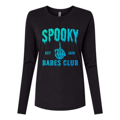 Spooky Babes Club Halloween Salem Witchy Spooky Season Gift Womens Cotton Relaxed Long Sleeve T-Shirt