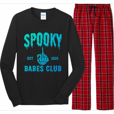 Spooky Babes Club Halloween Salem Witchy Spooky Season Gift Long Sleeve Pajama Set