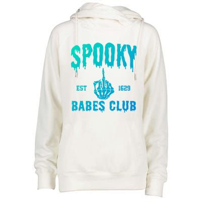 Spooky Babes Club Halloween Salem Witchy Spooky Season Gift Womens Funnel Neck Pullover Hood