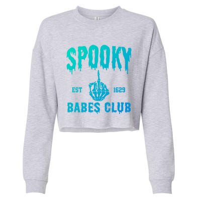 Spooky Babes Club Halloween Salem Witchy Spooky Season Gift Cropped Pullover Crew