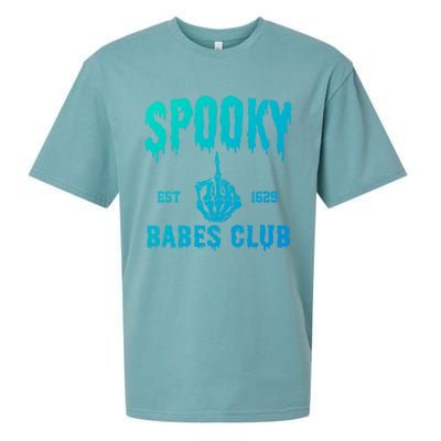 Spooky Babes Club Halloween Salem Witchy Spooky Season Gift Sueded Cloud Jersey T-Shirt