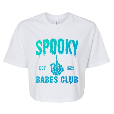 Spooky Babes Club Halloween Salem Witchy Spooky Season Gift Bella+Canvas Jersey Crop Tee