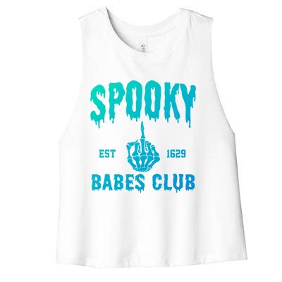 Spooky Babes Club Halloween Salem Witchy Spooky Season Gift Women's Racerback Cropped Tank