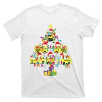 School Bus Christmas Tree Funny Santa Bus Driver T-Shirt