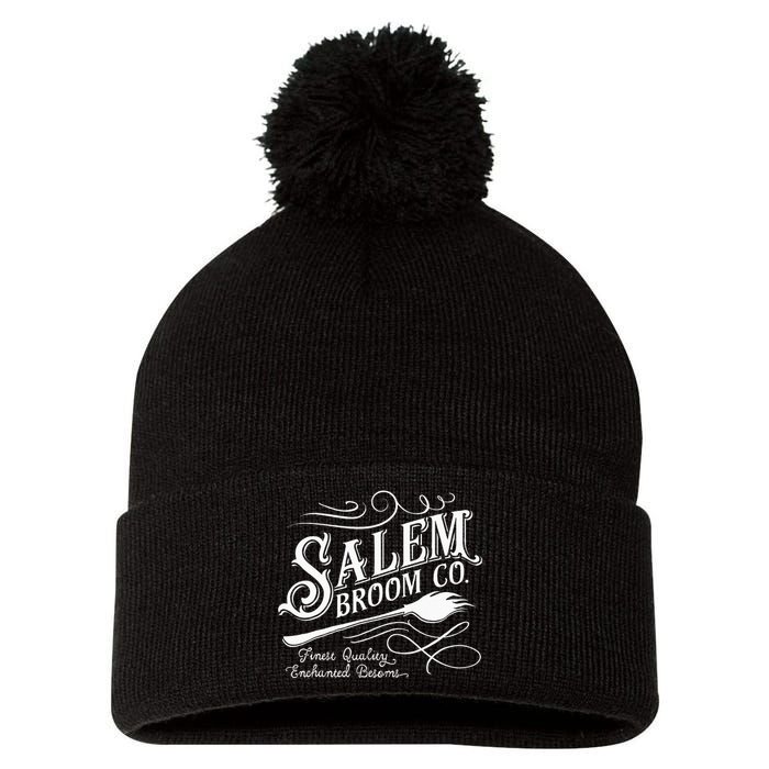 Salem Broom Company Est 1692 Halloween Pom Pom 12in Knit Beanie