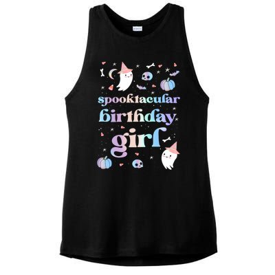 Spooktacular Birthday Cute Ghost Halloween Party Retro Gift Ladies PosiCharge Tri-Blend Wicking Tank