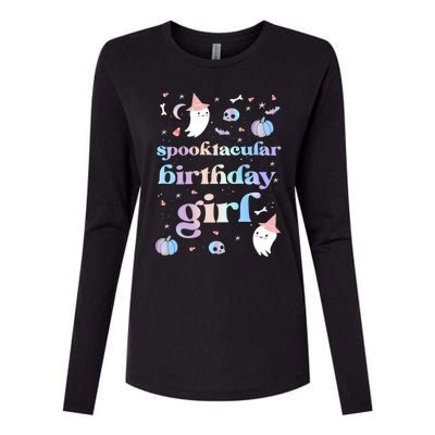 Spooktacular Birthday Cute Ghost Halloween Party Retro Gift Womens Cotton Relaxed Long Sleeve T-Shirt