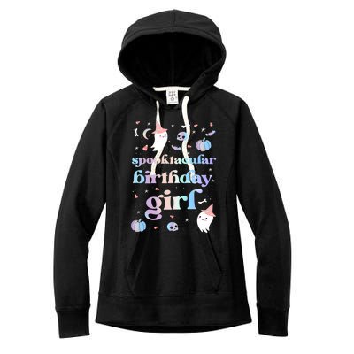 Spooktacular Birthday Cute Ghost Halloween Party Retro Gift Women's Fleece Hoodie