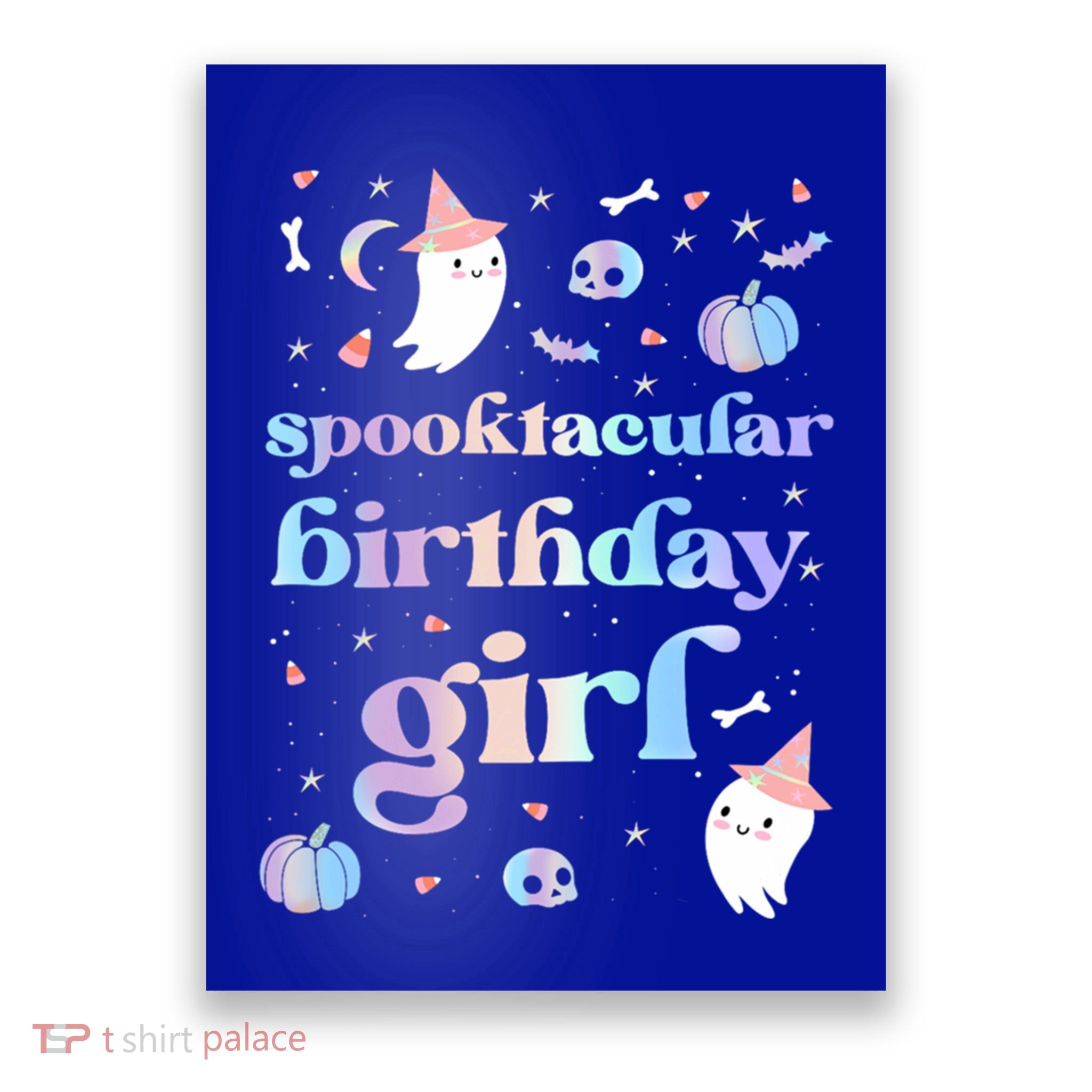 Spooktacular Birthday Cute Ghost Halloween Party Retro Gift Poster