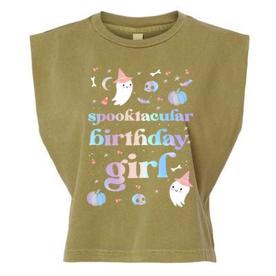 Spooktacular Birthday Cute Ghost Halloween Party Retro Gift Garment-Dyed Women's Muscle Tee