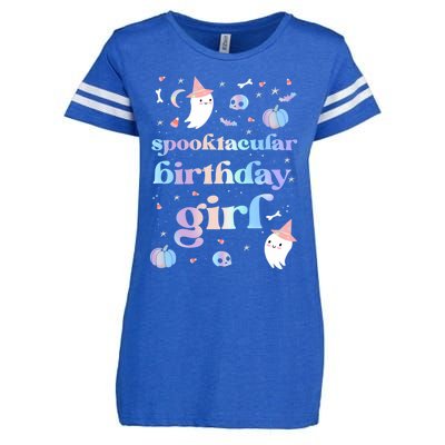 Spooktacular Birthday Cute Ghost Halloween Party Retro Gift Enza Ladies Jersey Football T-Shirt