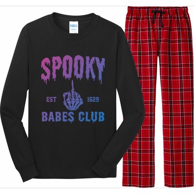 Spooky Babes Club Halloween Salem Witchy Spooky Season Gift Long Sleeve Pajama Set