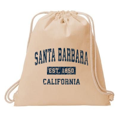 Santa Barbara California Ca Vintage Sports Drawstring Bag