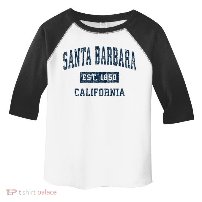 Santa Barbara California Ca Vintage Sports Toddler Fine Jersey T-Shirt