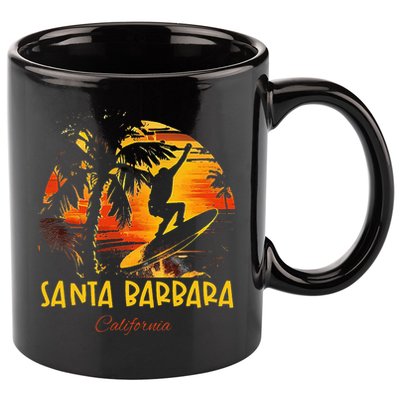 Santa Barbara California 11oz C Handle Ceramic Mug