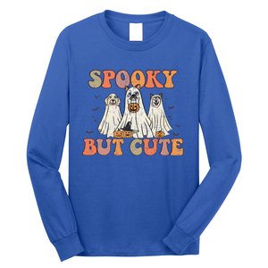 Spooky But Cute Ghost Dog Boo Pumpkin Candy Groovy Halloween Gift Long Sleeve Shirt