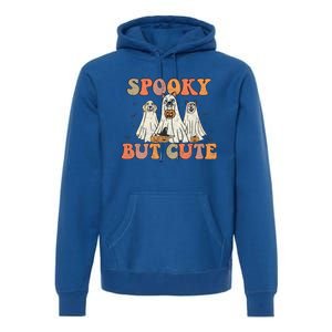 Spooky But Cute Ghost Dog Boo Pumpkin Candy Groovy Halloween Gift Premium Hoodie