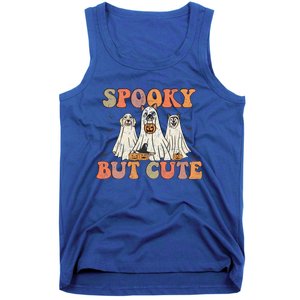 Spooky But Cute Ghost Dog Boo Pumpkin Candy Groovy Halloween Gift Tank Top