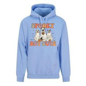 Spooky But Cute Ghost Dog Boo Pumpkin Candy Groovy Halloween Gift Unisex Surf Hoodie