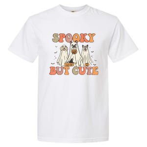 Spooky But Cute Ghost Dog Boo Pumpkin Candy Groovy Halloween Gift Garment-Dyed Heavyweight T-Shirt