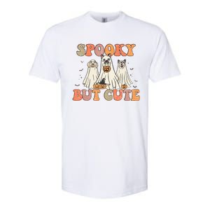 Spooky But Cute Ghost Dog Boo Pumpkin Candy Groovy Halloween Gift Softstyle CVC T-Shirt