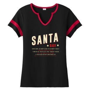 Santa Baby Christmas Song Lyrics Eartha Kitt Ladies Halftime Notch Neck Tee