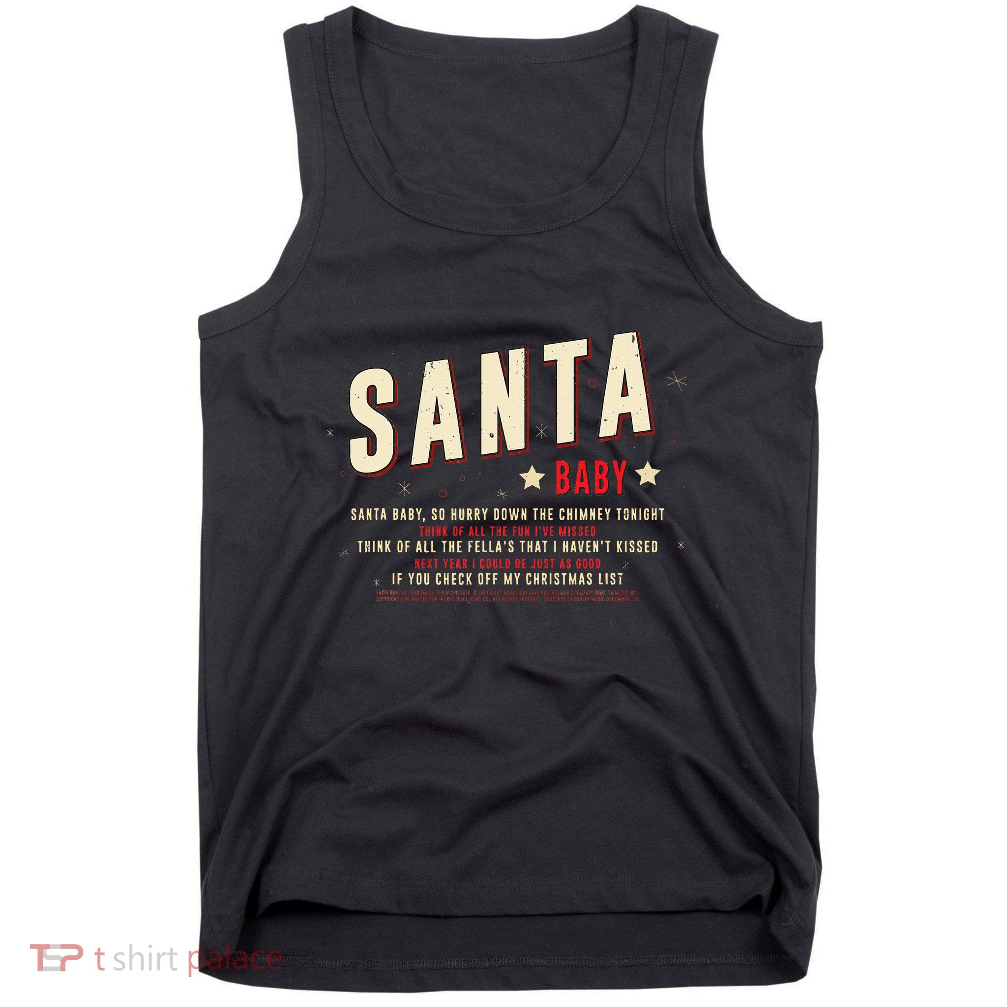 Santa Baby Christmas Song Lyrics Eartha Kitt Tank Top