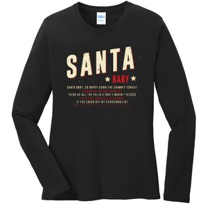 Santa Baby Christmas Song Lyrics Eartha Kitt Ladies Long Sleeve Shirt