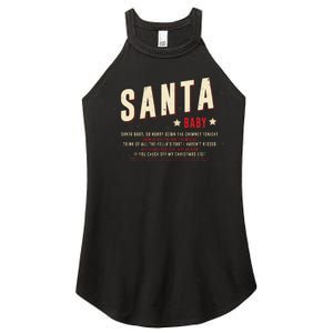 Santa Baby Christmas Song Lyrics Eartha Kitt Women's Perfect Tri Rocker Tank