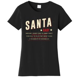 Santa Baby Christmas Song Lyrics Eartha Kitt Women's T-Shirt