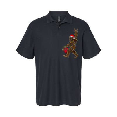 Santa Bigfoot Christmas Lights Rock Funny Sasquatch Believe Softstyle Adult Sport Polo