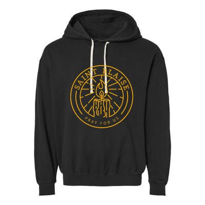 St Blaise Candle Catholic Saint Garment-Dyed Fleece Hoodie