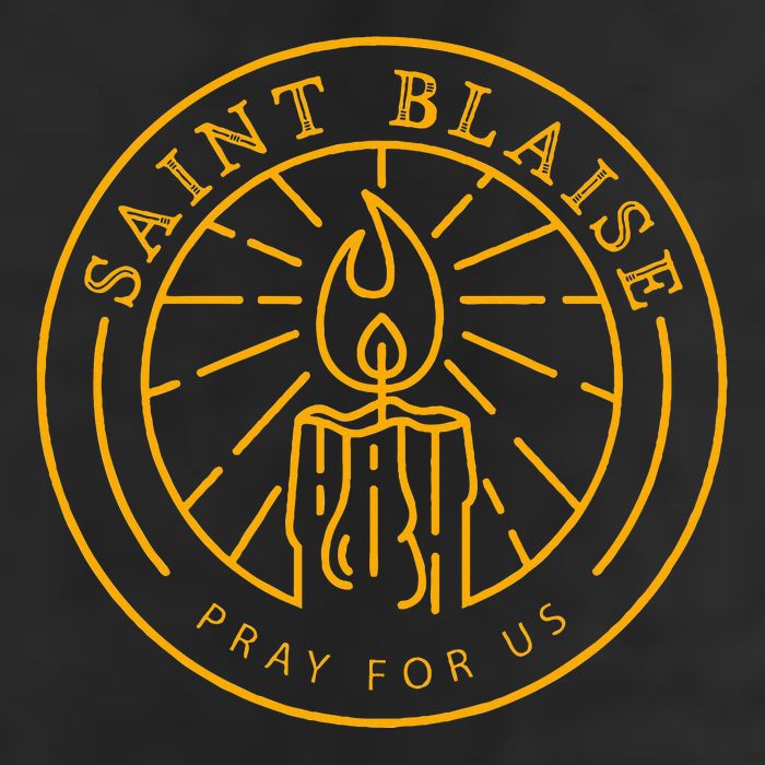 St Blaise Candle Catholic Saint 7 Panel Mesh Trucker Snapback Hat