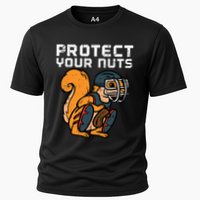 Squirrel Baseball Catcher Protect Your Nuts Cooling Performance Crew T-Shirt