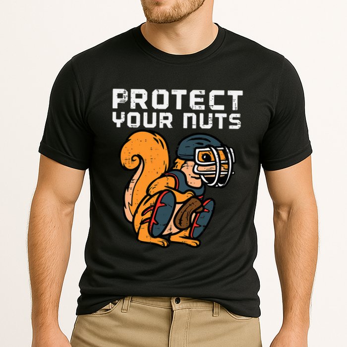 Squirrel Baseball Catcher Protect Your Nuts Cooling Performance Crew T-Shirt