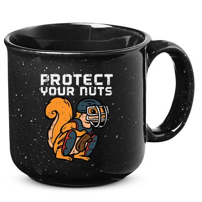 Squirrel Baseball Catcher Protect Your Nuts 15oz Campfire Ceramic Mug