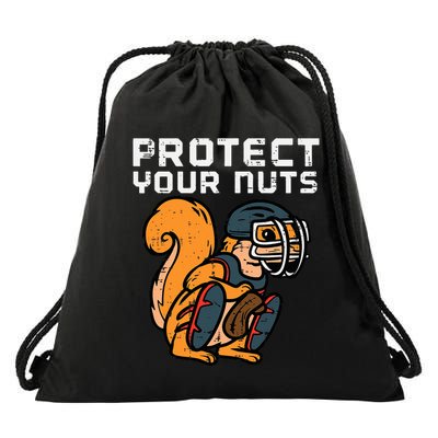 Squirrel Baseball Catcher Protect Your Nuts Drawstring Bag