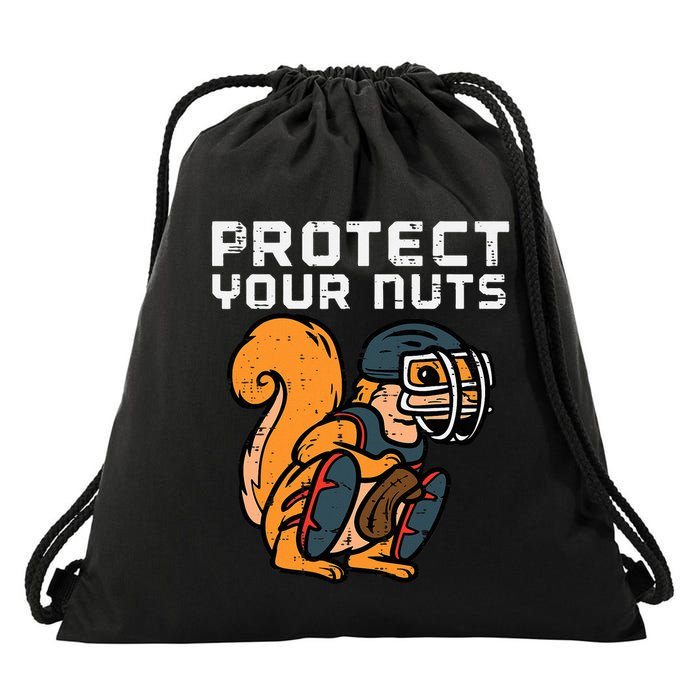 Squirrel Baseball Catcher Protect Your Nuts Drawstring Bag